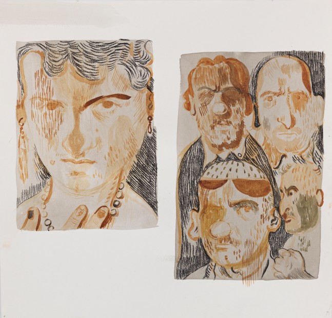 Salman Toor
Boy, Dads, 2024
Pencil, charcoal, and gouache on paper
10 1/8 x 10 1/2 inches
(25.7 x 26.7 cm)
Framed: 15 5/8 x 16 1/4 inches
(39.7 x 41.3 cm)