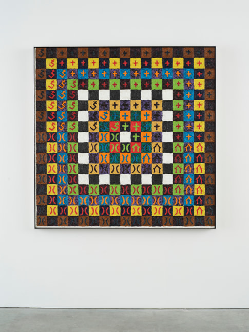 Alfred Jensen
The River Diagram: Lo Shu, 1971
Oil on canvas
60 x 60 inches
(152.4 x 152.4 cm)
&amp;copy; 2024 Estate of Alfred Jensen / Artists Rights Society (ARS), New York. Photo: Farzad Owrang.