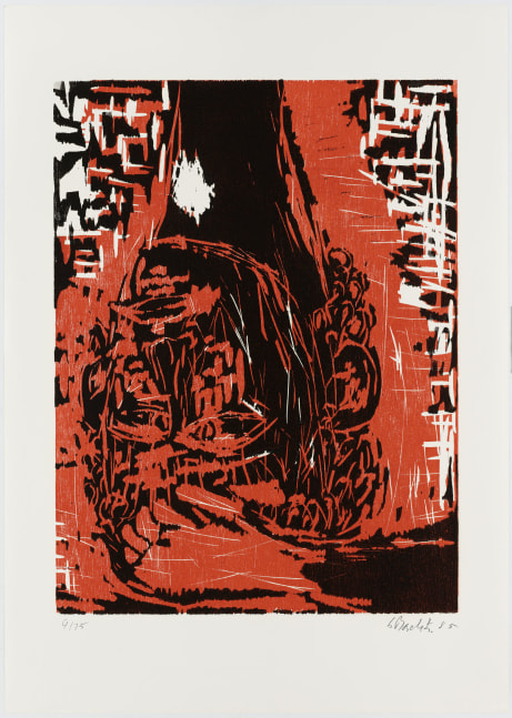 Georg Baselitz
Lockenkopf II (Curly Head II), 1985
9/15
G. Baselitz 85
Cat. Rais. 480
Woodcut on paper
33 3/4 x 24 1/8 inches
(85.8 x 61.2 cm)