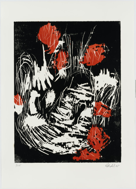 Georg Baselitz
Hand am Ohr (Hand on Ear), 1985
9/15
G Baselitz 85
Cat. Rais. 487
Woodcut on paper
33 3/4 x 24 1/8 inches
(85.8 x 61.2 cm)