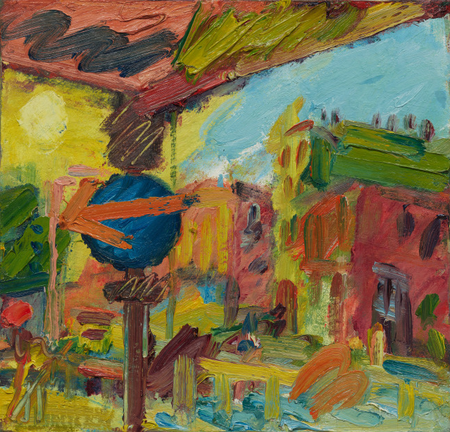 Frank Auerbach
The Awning I, 2008
Oil on board
18 1/8 x 18 7/8 inches
(46.0 x 47.9 cm)

&amp;nbsp;