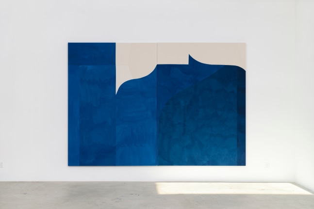 Sarah Crowner
The Sea, the Sky, a Window Part 1, 2023
Acrylic on canvas, sewn
96 x 138 inches
(243.8 x 350.5 cm)
(Two panels)