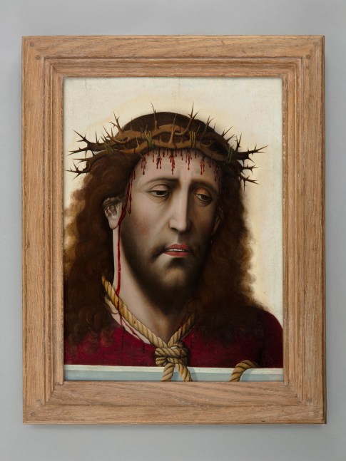 Master Felipe (The Master of the Zarzoso Triptych)
Ecce Homo, c. 1450
Castile
Oil on softwood panel
16 3/4 x 12 1/8 x 3/8 inches (exc. frame)
(42.6 x 30.7 cm x 1 cm)
20 3/4 x 60 1/8 x 1 1/2 inches (framed)
(52.5 x 40.9 x 4 cm)