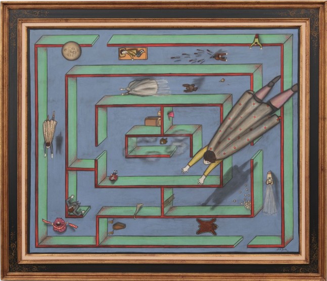 Julio Gal&amp;aacute;n
Laberinto Azul, 1983
Oil on linen
48 1/8 x 58 1/8 inches
(122.2 x 147.6 cm)