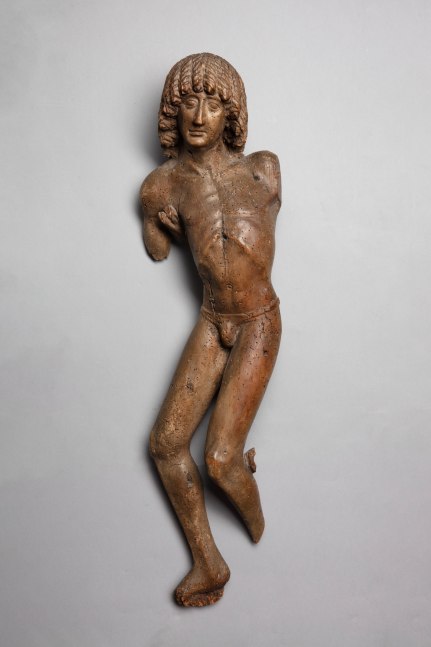 Saint Sebastian, c. 1480
Alpine lands
35 3/8 x 8 5/8 x 7 1/2 inches
(90 x 22 x 19 cm)
Limewood