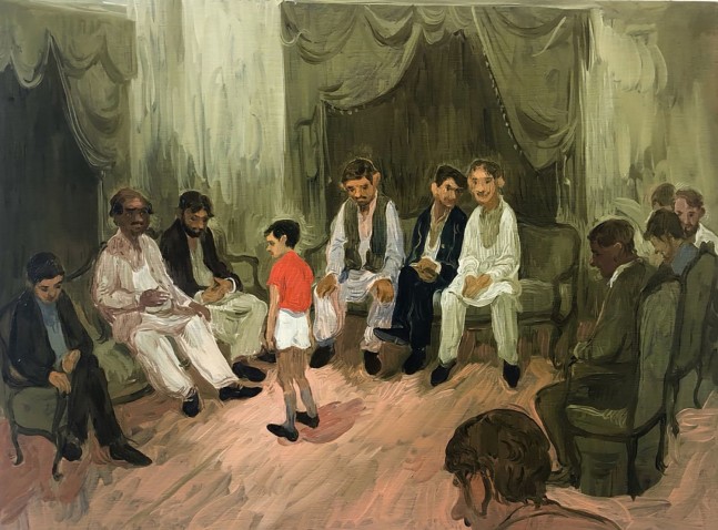 Salman Toor
Funeral, 2019
Oil on panel
12 x 16 inches
(30.5 x 40.6 cm)
