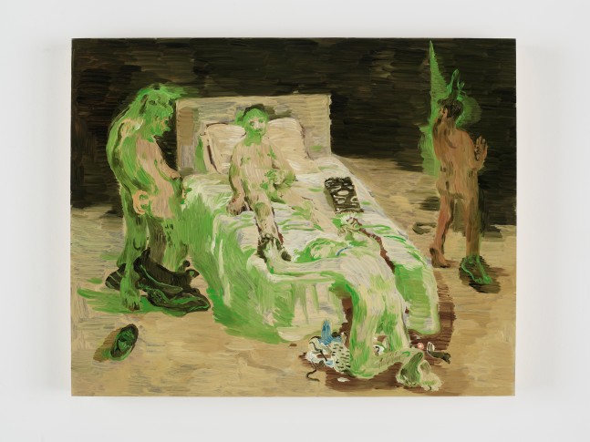 Salman Toor
The Dream, 2024
Oil on panel
24 x 29 3/4 inches
(61 x 75.6 cm)