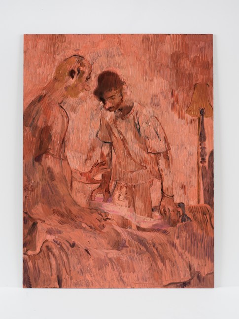 Salman Toor
Coral Room, 2025
Oil on panel
24 x 18 inches
(61 x 45.7 cm