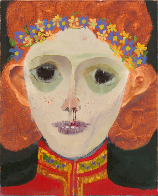 Sanya Kantarovsky
Face 13, 2021
Oil and watercolor on linen
19 3/4 x 15 3/4 inches
(50.2 x 40 cm)