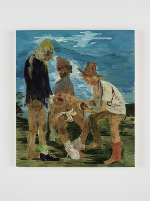 Salman Toor
The Islanders, 2025
Oil on panel
31 x 27 inches
(78.7 x 68.6 cm)