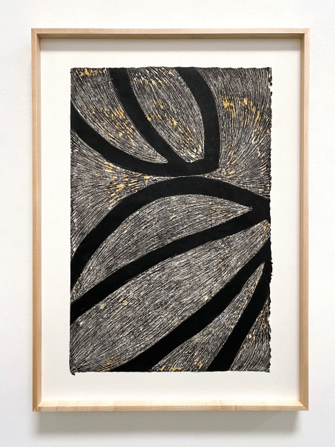 Marc Katano, Paintstik and acrylic on Nepalese paper, work on paper, contemporary painting