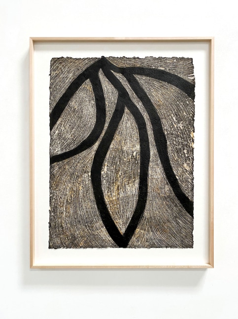 Marc Katano, Paintstik and acrylic on Nepalese paper, work on paper, contemporary painting