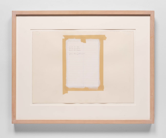 Sylvia Plimack Mangold (b. 1938)

Paint the Tape, Paint the Paper,

Paint the Tape, March 1975

Pencil and acrylic on Arches paper

14 1/8 x 20 inches

James Mangold, California