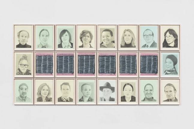 Phong H. Bui&amp;nbsp;(b. 1964)

Symphony #6 (for Richard Serra), 2024-25

Portraits: Pencil on paper

Meditation Paintings: Gouache, watercolor, and pencil on paper

14 7/8 x 11 1/4 inches each, sheet

16 1&amp;frasl;2 x 12 3&amp;frasl;4 inches each, framed

50 1/2 x 105 1/2 inches, overall