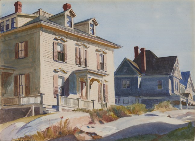 Edward Hopper&amp;nbsp;(1882-1967)&amp;nbsp;

Houses on a Hill,&amp;nbsp;1926-28

Watercolor

16 1/16 x 21 7/8 inches