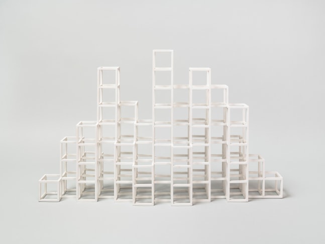 Sol LeWitt (1928-2007)

Open Cube Structure, 1997

Painted wood

20 x 32 x 6 1/2 inches