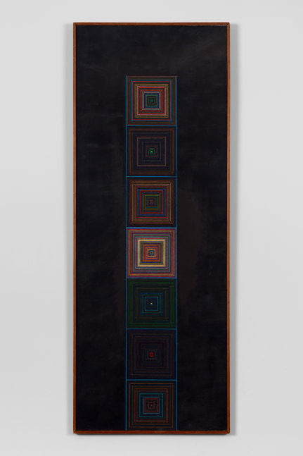 Ray Johnson&amp;nbsp;(1927-1995)

Seven Centers of a Ladder,&amp;nbsp;1950

Tempera on board

40 x 15 inches&amp;nbsp;

Ray Johnson Estate, New York