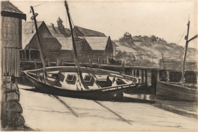 Edward Hopper&amp;nbsp;(1882-1967)&amp;nbsp;

Gloucester Boats at Wharf, 1923

Charcoal

12 x 18 inches