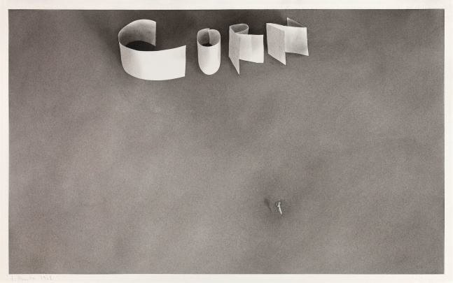 Ed Ruscha (b. 1937)

Corn with Screw, 1968

Gunpowder on paper

13 1/2 x 21 7/8 inches