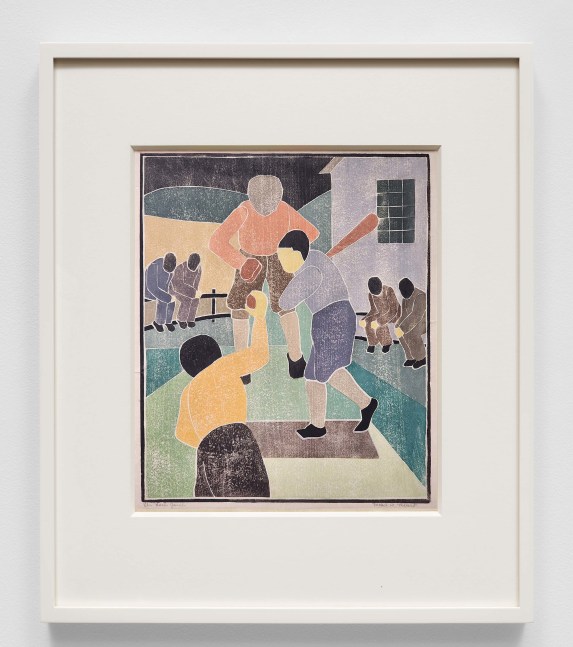 Mabel A. Hewit (1903-1984)

The Ball Game, c. 1934

Color woodcut

14 x 11 1/2 inches, image