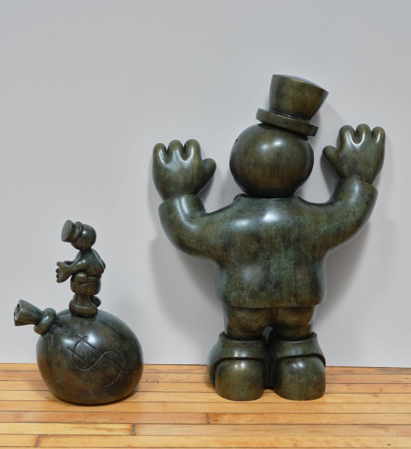 Tom Otterness (b. 1952)

Embezzler and Cop, 1999

Bronze

Embezzler: 29 1/2 x 22 x 10 inches

Cop: 18 x 9 x 11 1/2 inches