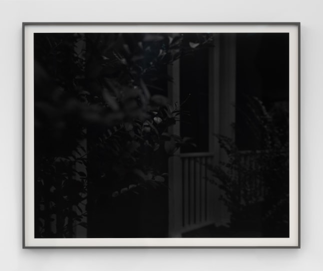 Dawoud Bey
Untitled #4 (Leaves and Porch), 2017
Gelatin silver photograph on mount
48 &amp;times; 59 in.
(121.9 &amp;times; 149.9 cm)
Framed: 48 ⅜ &amp;times; 59 ⅜ &amp;times; 2 in.
(122.9 &amp;times; 150.8 &amp;times; 5.1 cm)