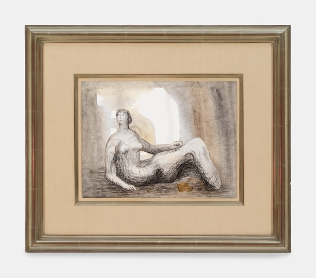 Henry Moore
Reclining Figure: Cave Entrance, 1978
Charcoal, colored wax crayon, watercolor and collage on paper
8&amp;nbsp;&amp;frac34; &amp;times; 11&amp;nbsp;&amp;frac34; in.
(22.2 &amp;times; 29.8 cm)
