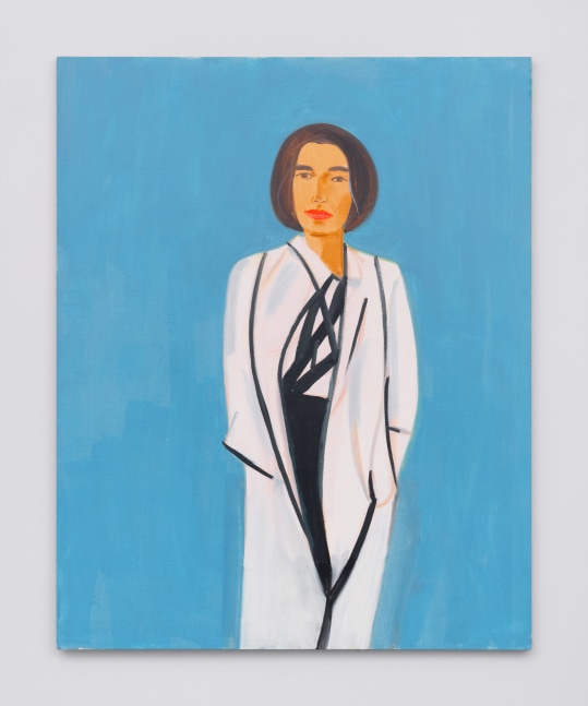Alex Katz
Vivien in White Coat 1,&amp;nbsp;2020
Oil on linen
60 &amp;times; 48 inches (152.4 &amp;times; 121.9 cm)


Note: This painting will be presented in the exhibition Alex Katz: The White Coat, Gray Warehouse, Chicago, October 22 - December 17, 2021