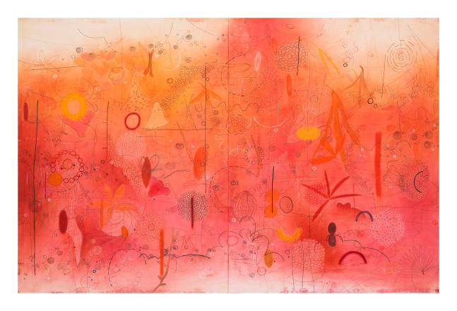 Water Couch, 2013
Mixed media on paper mounted to canvas
51 x 78 1/2 inches