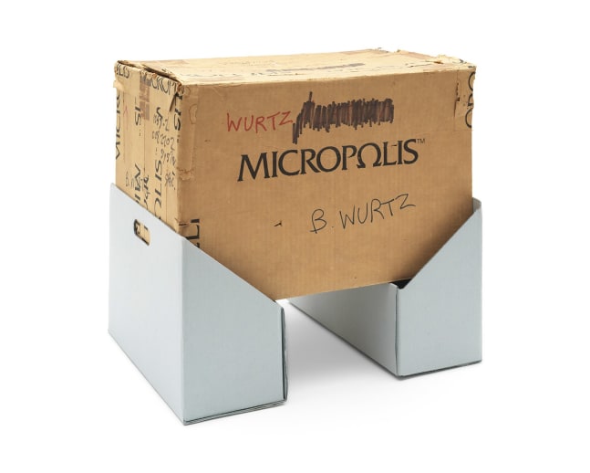 Untitled, 2022
Cardboard box, cardboard organizers, ink
18 1/8 x 19 x 15 1/2 inches