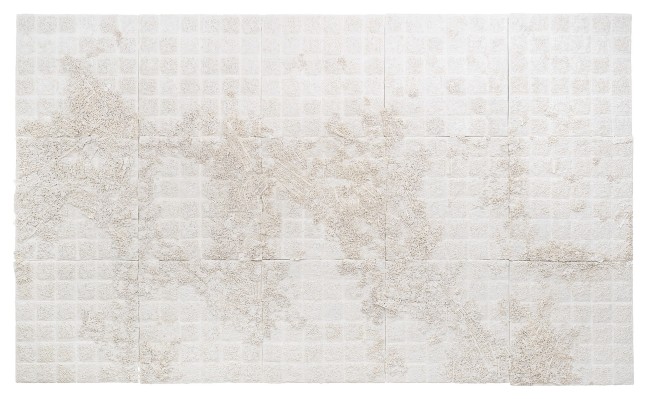 Drift,&amp;nbsp;2024
Punched cotton on handmade cotton paper with pearlescent linen pulp paint on canvas
108 x 180 inches