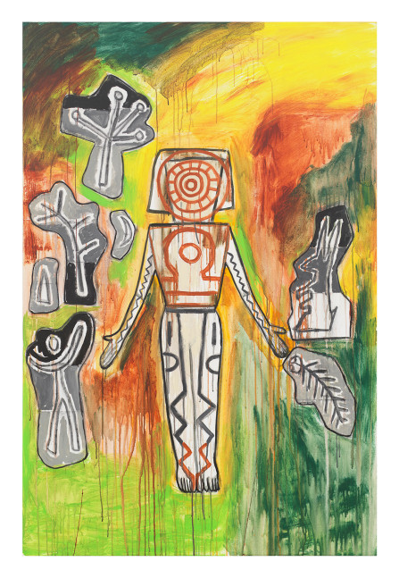 Tierra Madre: Maria Sibylla Merian, 2024&amp;ndash;2025
Acrylic on canvas
72 x 48 inches
182.9 x 121.9 cm
