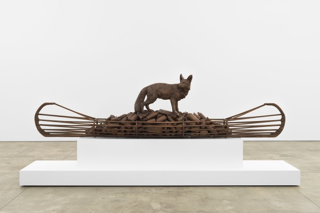 Making Medicine: Coyote (Going Forward, Looking Back), 2024-2025
Bronze
Edition of 3, each a unique variation
144 x 22 x 30 inches
365.8 x 55.9 x 76.2 cm