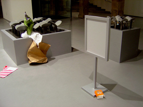 Dreams are More Powerful than Nightmares and Vice Versa,&amp;nbsp;2003
Wood, enamel, acrylic, paper, plastic
Dimensions variable
Installation at Centre d&amp;#39;Art Santa M&amp;ograve;nica, Barcelona