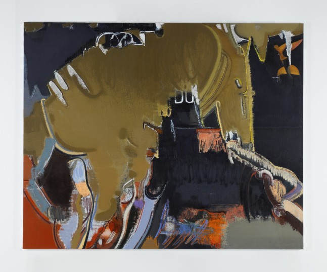 Tusk, 2022 oil and pastel on linen 56 1/4 x 70 in (142.9 x 177.8 cm)