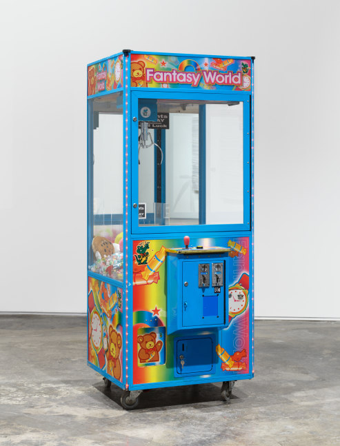 Anthony Olubunmi Akinbola, &quot;Fantasy World&quot; 75 3/4 x 31 x 34 1/4 in (192.4 x 78.7 x 87 cm), claw machine, various toys, and candy, 2023