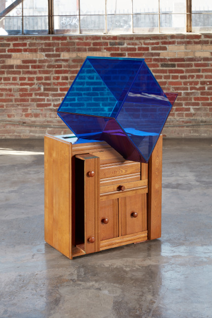 Sarah Braman Together, 2022 wood dresser, glass and paint 49 x 27 x 20 in (124.5 x 68.6 x 50.8 cm)