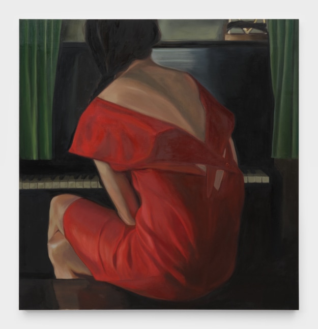 At the Piano, 2023 oil on canvas 50 x 48 in (127 x 121.9 cm)