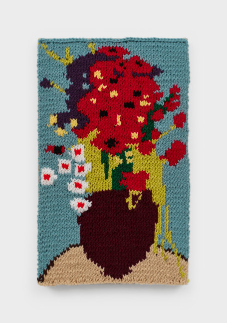 Grant Levy-Lucero

Vase with Poppies, 2025

knitted acrylic on linen

19 1/2 x 12 in (49.5 x 30.5 cm)