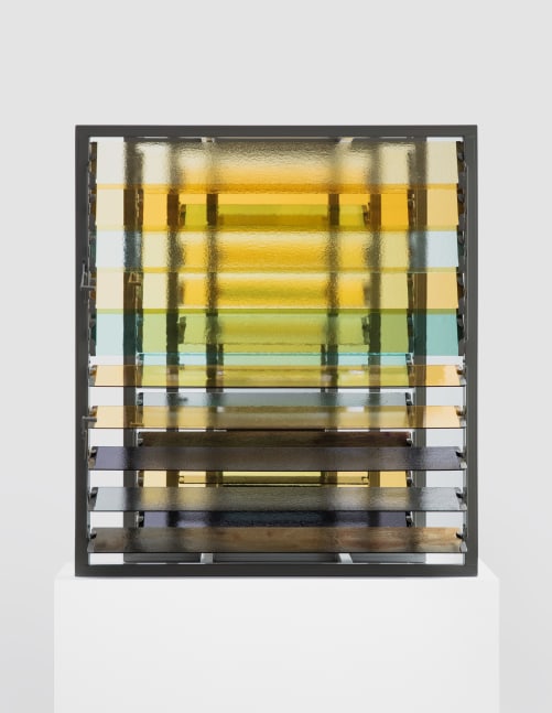 Anne Libby
Untitled, 2021
powder coated steel and aluminum, glass
38 x 34 x 25 1/8 in (96.5 x 86.4 x 63.8 cm)
AL070