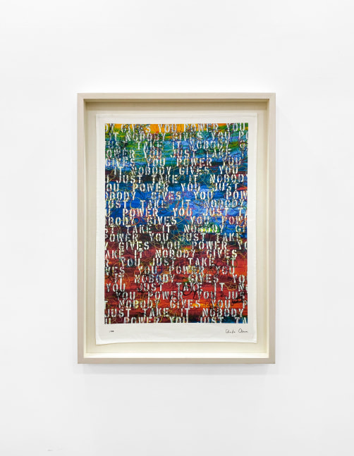 Framed View - Ghada Amer, Untitled (based on Sunset with Words - RFGA, 2013), 2020