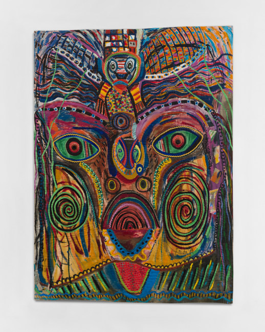 Pacita Abad (1946-2004)

Faces, 1983

Oil, plastic buttons and rick rack on stitched and padded canvas

W (top): 57.75 inches. W (bottom): 56.75 inches. H (left): 76.75 inches; H (right): 79.5 inches