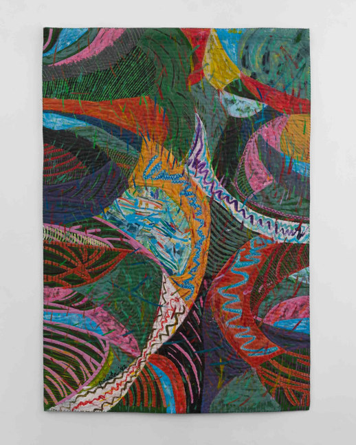 Pacita Abad (1946-2004)
Intense, 1992
Oil, acrylic on silkscreened, stitched and padded canvas
84 x 58 in
213.4 x 147.3 cm