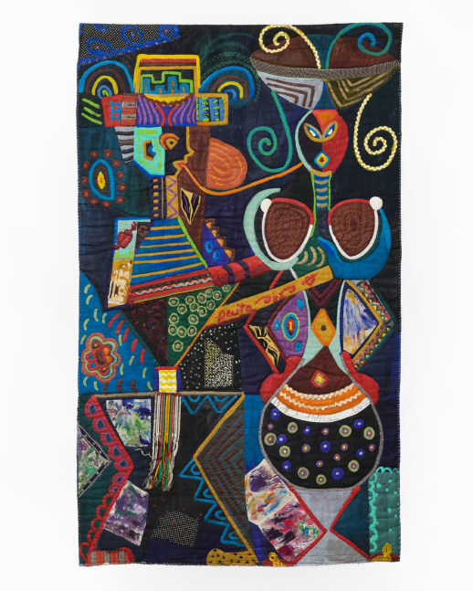 Pacita Abad (1946-2004)

On reaching 37, 1983

Acrylic, painted cloth, rick rack ribbons, handwoven yarn on stitched and padded canvas

84 x 50 inches

228.6 x 139.7 cm