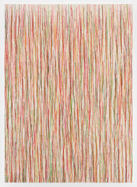 Ghada Amer (b.1963)
I CAN DO BETTER IN HEELS, 2022
Embroidery and gel medium on canvas
70 x 50 inches
177.8 x 127 cm