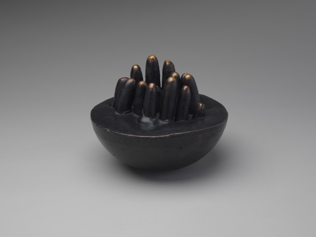 Louise Bourgeois (1911-2010)
Untitled (Germinal), 1967-1995
Bronze, dark, polished patina
6 1/2 x 8 1/2 x 8 1/2 in
16.5 x 21.6 x 21.6 cm
Edition of 15