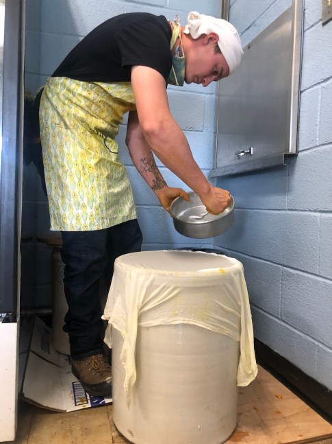 Kyle lining the&amp;nbsp;rim of the&amp;nbsp;crock with salt