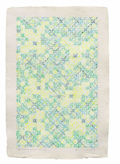 Ding&amp;nbsp;Yi

Appearance of Crosses 2019-B18, 2019

Acrylic, watercolor pencil, and pencil on handmade paper

56h x 38w cm

22 5/106h x 14 122/127w in

Unique