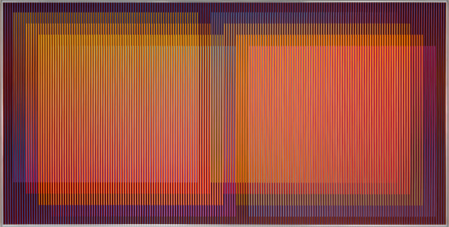 Carlos Cruz-Diez&amp;nbsp;

Physichromie Panam 203, 2015

Chromography on aluminium, PVC, vinyl

100h x 200w cm

39 10/27h x 78 20/27w in


&amp;nbsp;