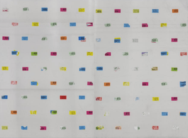 Marcelo Cidade

Ato Falho 4, 2023

Aluminum plates and paper stickers

113 x 154.5 cm
44 1/2 x 60 3/4 in